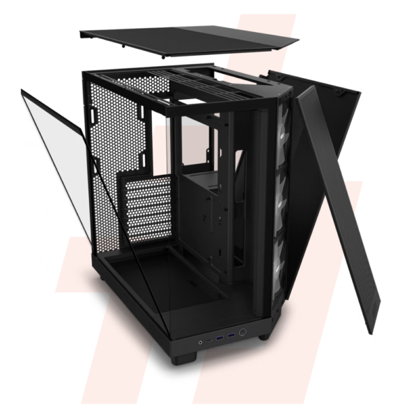NZXT H6 Flow RGB Black : Boîtier PC ATX avec Flux d'Air Optimisé, Éclairage RGB, Design Moderne – Idéal pour les Configurations Gaming et Créatives – Image 6
